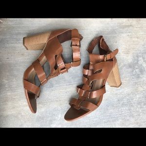 Cathy Jean Leather Sandal Heels